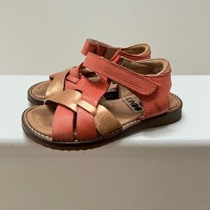 Lindo Girls Leather Velcro Sandals